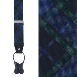 Button End – Green/Navy Blackwatch (detail)