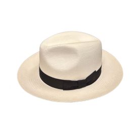 Valencia Panama Fedora by Signes. Naturally Bleached Straw Color. Genuine Toquilla Panama Straw. Handwoven in Equador/Finished in Spain.