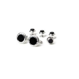 Onyx Etched Formal Set Silver