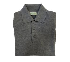 Scottish Merino Wool Polo Shirt - Grey by Scott & Charters for Cable Car Clothiers.