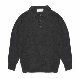 Harley of Scotland Merino Polo Neck Sweater (antracit)
