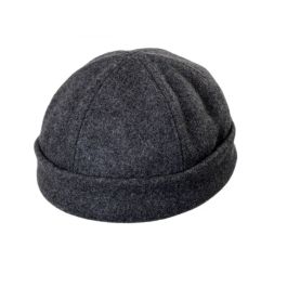 Wool Docker Cap - Grey. Made in the USA.