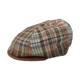 Silk 6-Panel Newsboy Cap – Olive Plaid by City Sport.