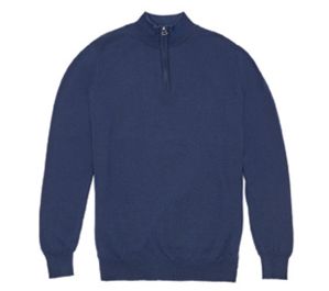 Scott-Charters Merino .25 zip Sweater - Navy