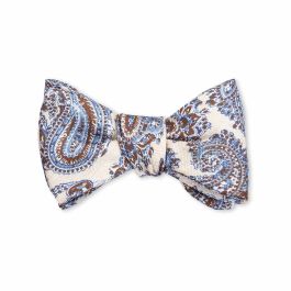 Alfred Paisley Bow Tie (white)
