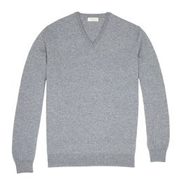 Scottish Cashmere Sweater – Felt Grey by Scott & Charters Cashmere for Cable Car Clothiers.