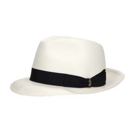 Quito Medium Brim Fine Panama Hat by Borsalino (black band)