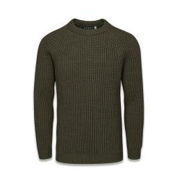 Gloverall Fisherman Ribbed Sweater Army Green