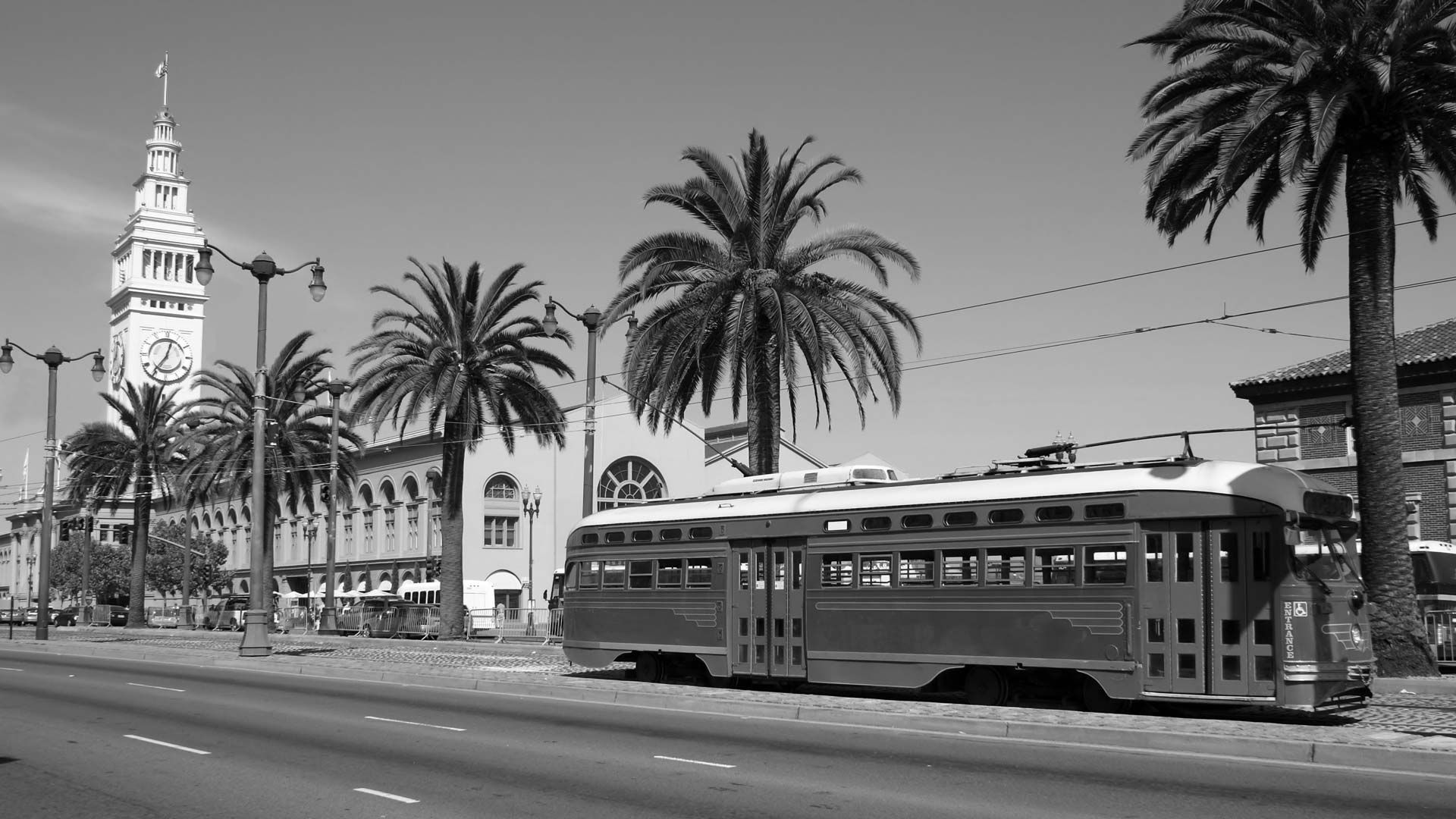 San Francisco ferry building and trolley