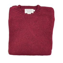 Shetland Crewneck Sweater - Bordeaux Mix by Harley of Scotland