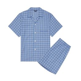 Short Pajamas - Blue Check by Bonsoir.