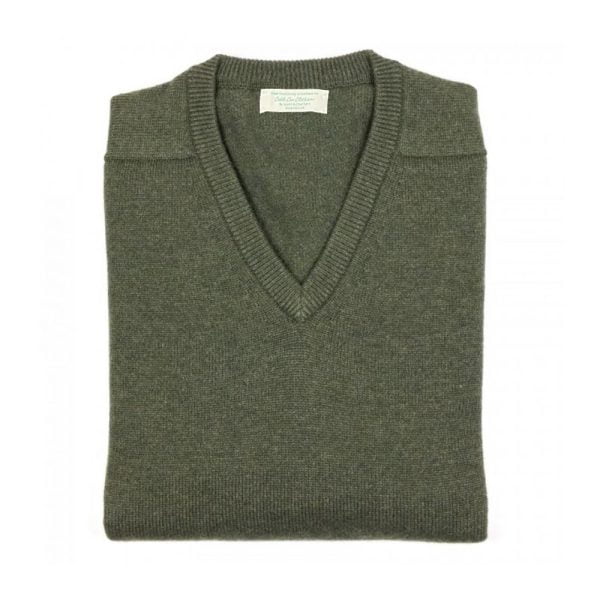 Scottish Cashmere Sweater - Loden by Scott & Charters Cashmere for Cable Car Clothiers.