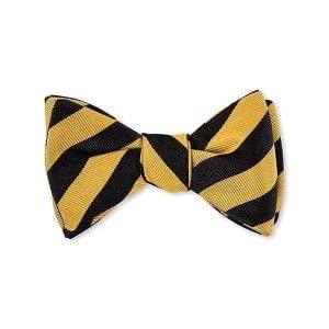 Bar Stripes Bow Tie – Black/Gold.