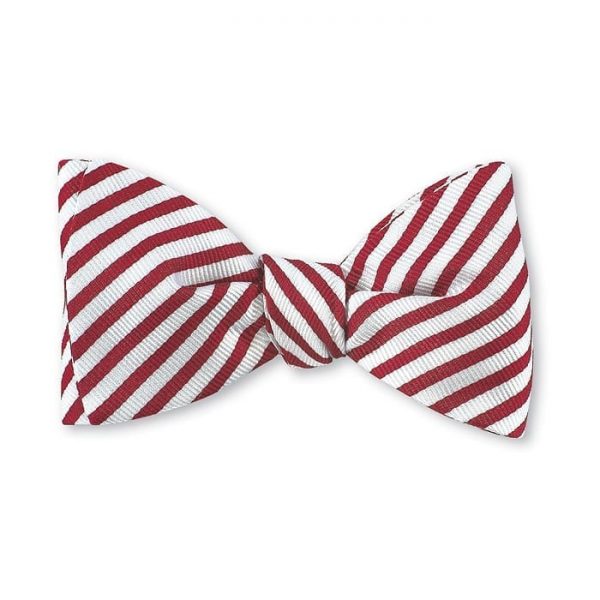 Sherman Stripes Bow Tie – White/Red