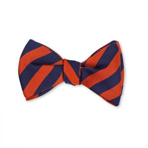 Bar Stripes Bow Tie - Navy/Orange