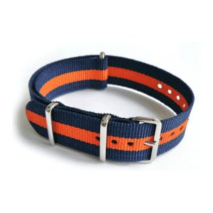 Grosgrain Watchband - Orange Stripe.