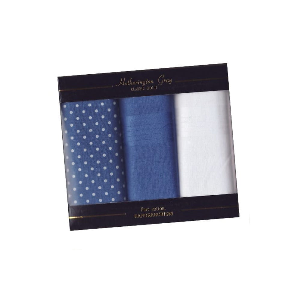Cotton Handkerchiefs - Blue Polka Dot Collection