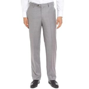 Super 130 Worsted Trouser - Flat Front by Berle. (ltgrey)