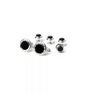 Onyx Etched Formal Set Silver
