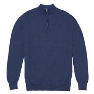 Scott-Charters Merino .25 zip Sweater - Navy