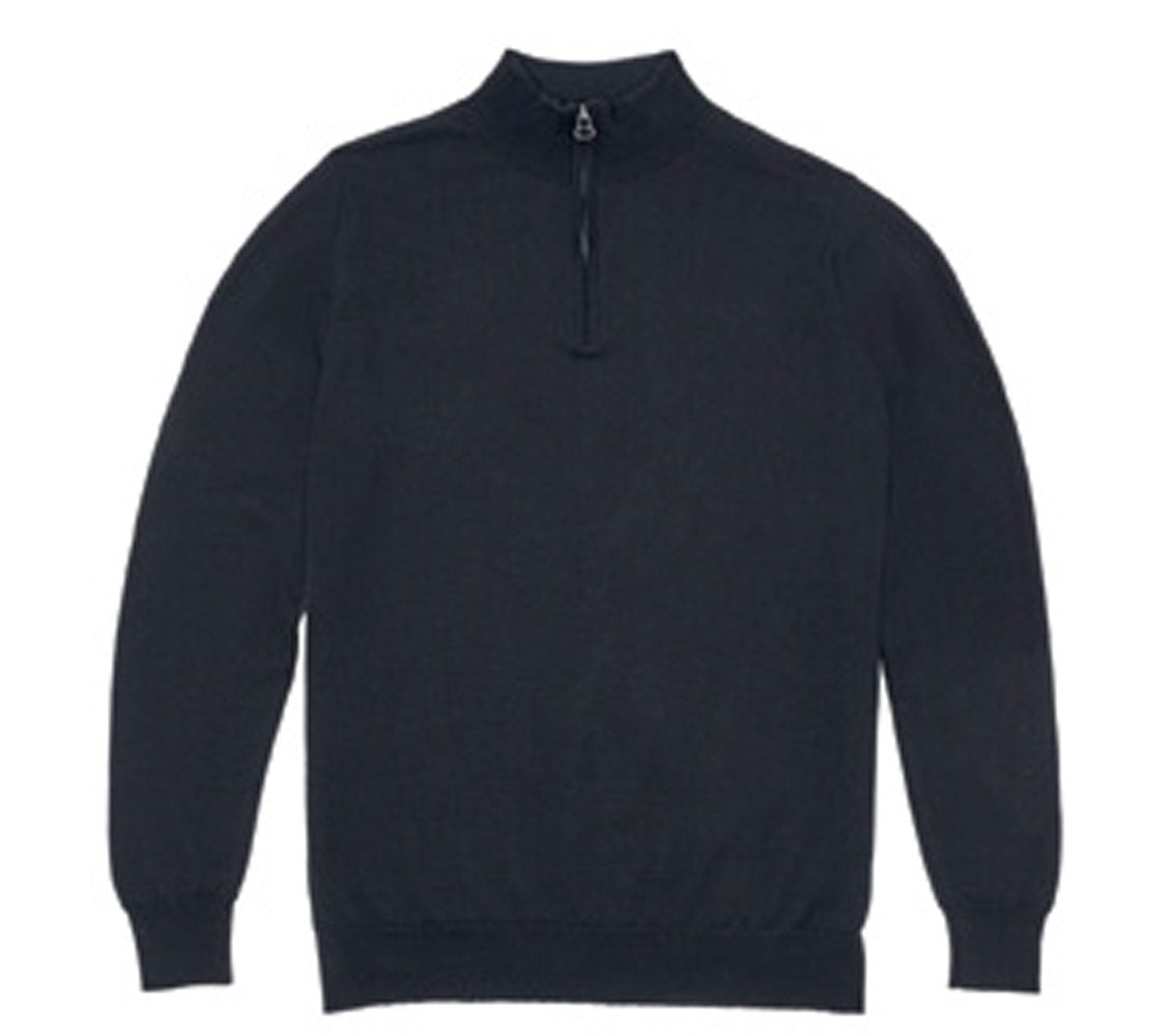 Scottish Merino Wool Zip Mock Sweater