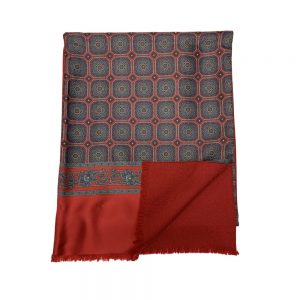 Silk Scarf Medallion Red