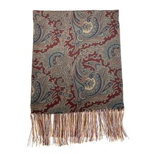 Silk Scarf Brown Paisley