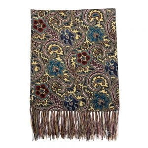 Silk Scarf Yellow Paisley