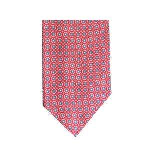 Filmore Medallion Silk Ascot – Red from Cable Car Clothiers