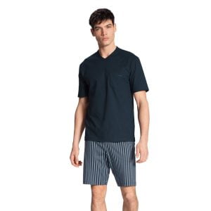 Short Pajamas – Dark Sapphire Striped Shorts by Calida.