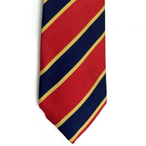 Woven Silk Necktie – Regimental Red/Gold from Cable Car Clothiers.