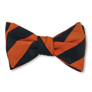Bar Stripes - Orange Black Bow Tie