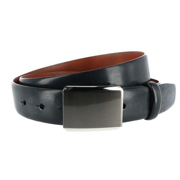 Lawrence Plaque Dress Belt - Black by Trafalgar