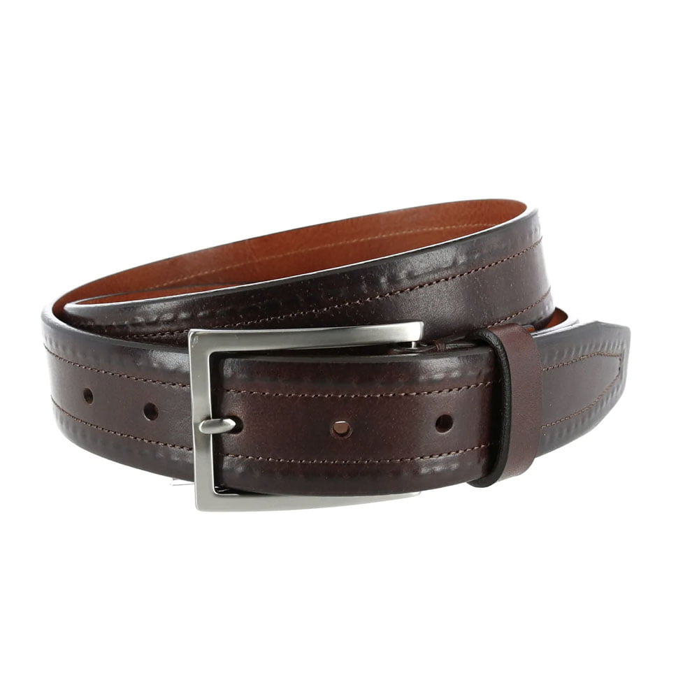 Covered Stitch Leather Belt - Brown by Trafalgar