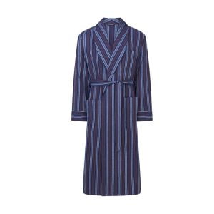 Brushed Cotton Robe - Purple Stripe by Bonsoir