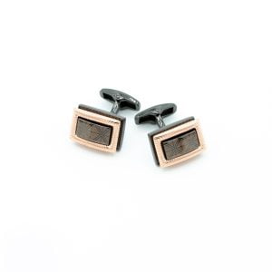 Brown/Gold Etched Cufflinks from Cable Car Clothiers.