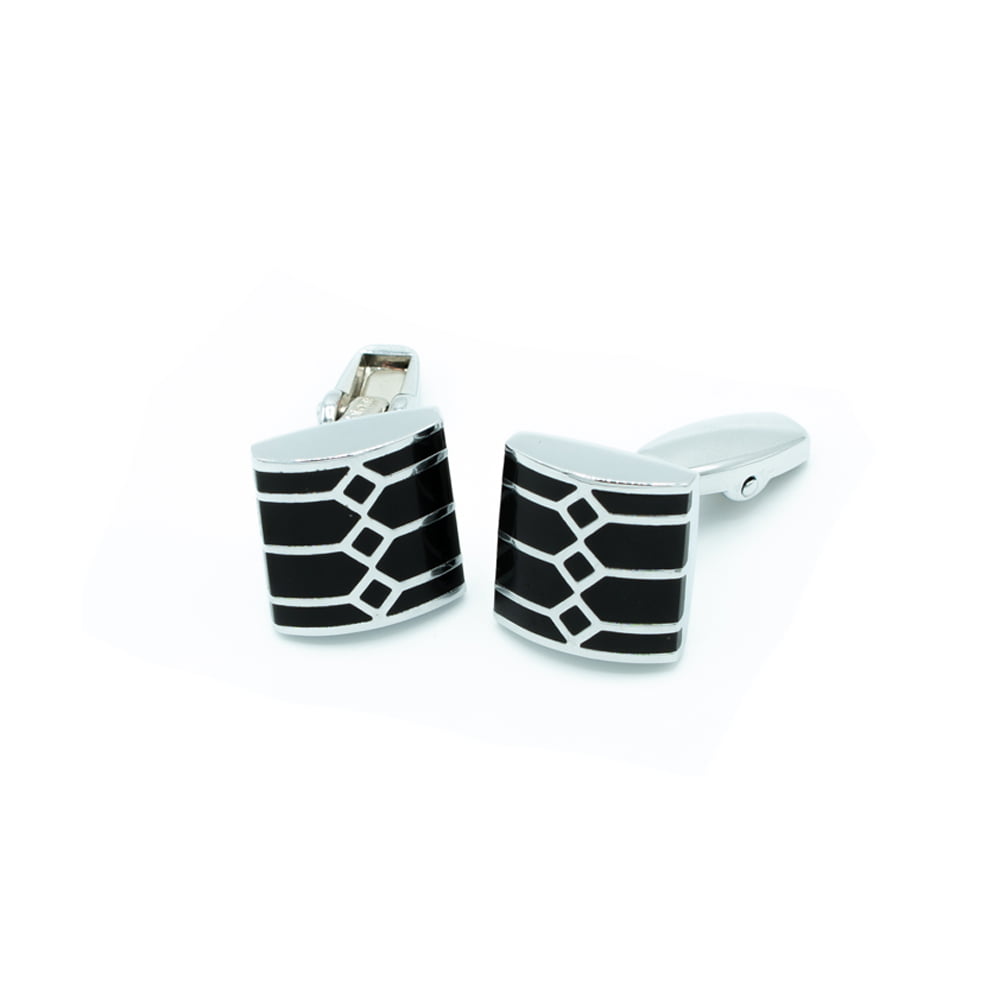 Black/Silver Diamond Cufflinks from Cable Car Clothiers.