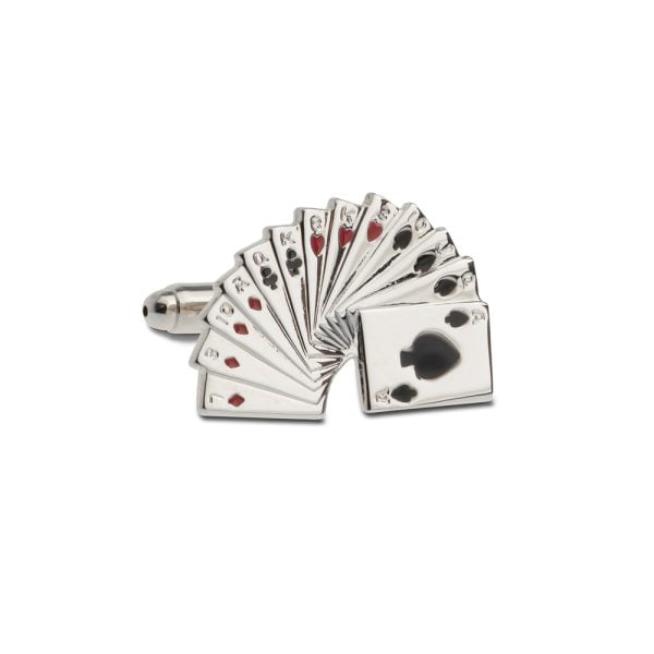 Fanned Deck of Cards Cufflinks from Cable Car Clothiers.