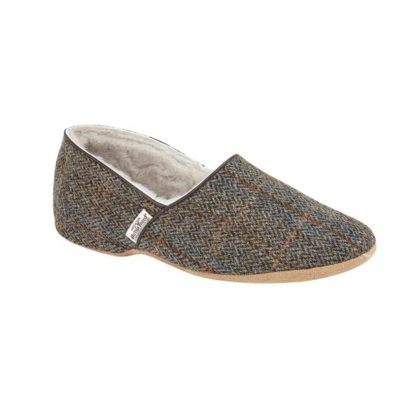 Harris Tweed Slippers – Earth by Draper of Glastonbury