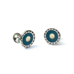 Harlequin Cufflinks – Turquoise by Codis Maya. Handcrafted for Cable Car Clothiers.