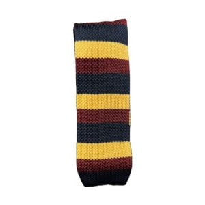 Silk Knit Necktie – Navy/Gold/Burgundy. Exclusively for Cable Car Clothiers.