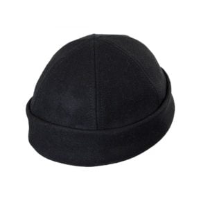 Wool Docker Cap - Black. Made in the USA.