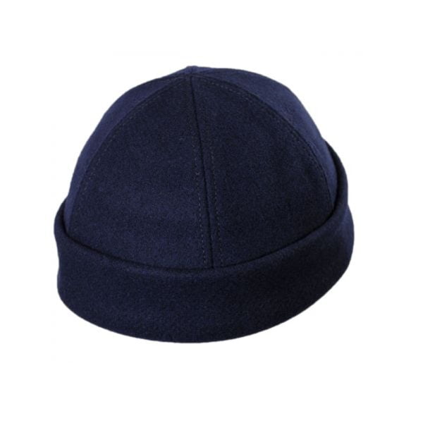 Wool Docker Cap - Navy. Made in the USA.