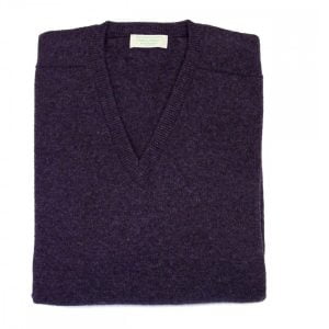 Scottish Lambswool Sweater – Charcoal by Scott & Charters Cashmere for Cable Car Clothiers.