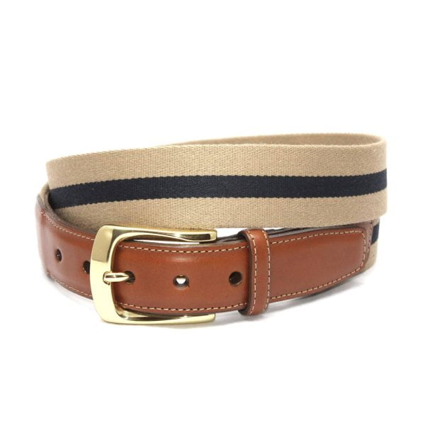 Surcingle European Belt – Camel/Navy by Torino Leather.