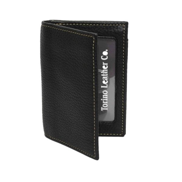 Tumbled Leather Gusset Card Case – Black by Torino Leather.