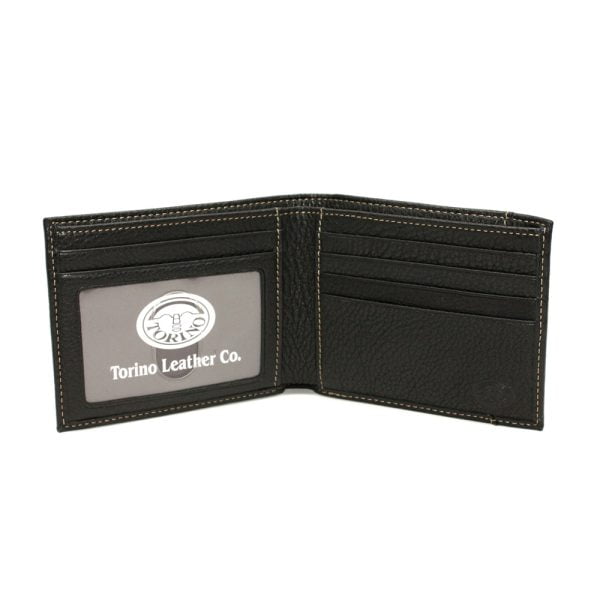 Tumbled Leather Billfold Interior - Black by Torino Leather.