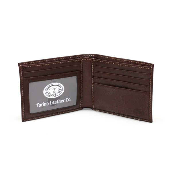 Tumbled Leather Billfold interior – Brown by Torino Leather