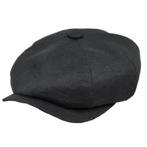 Linen Gatsby Cap - Black from Cable Car Clothiers.