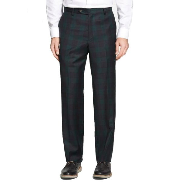 100% Worsted Wool Trousers – Black Watch by Berle.